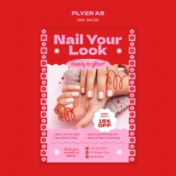 美甲促销宣传单页A5模板素材