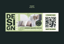 室内设计优惠抵用券PSD模板