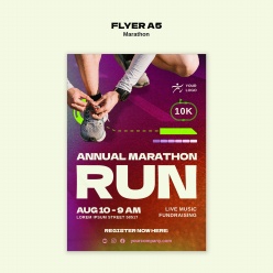 马拉松活动宣传单页A5模板设计