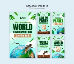 INS风格世界环境日X5宣传模板