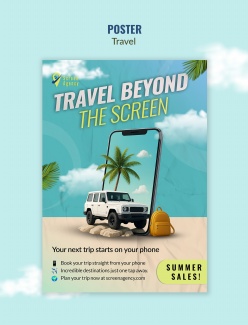 夏日沙滩旅行海报PSD设计源文件