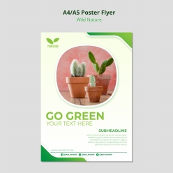 绿植环保宣传海报传单设计