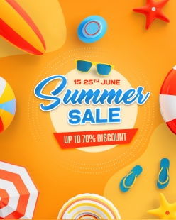 夏日主题折扣促销PSD分层素材