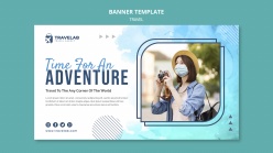 旅行时光主题横幅ps素材