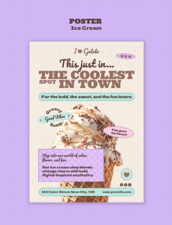 美味冰激凌宣传海报PSD模板