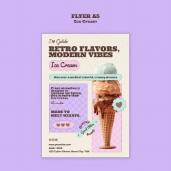 冰激凌宣传单页模板设计