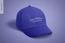 蓝色棒球帽LOGO展示样机设计