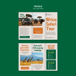 非洲大草原旅行主题三折页宣传册设计
