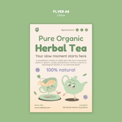 有机茶饮宣传单A5模板设计
