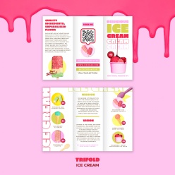 夏日冰激凌宣传折页PSD模板
