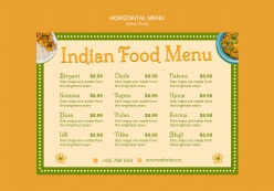 印度美食菜单价目表ps素材
