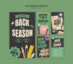 INS风格开学返校季X5模板设计