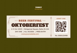 啤酒节活动入场票券PSD模板