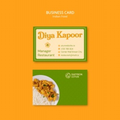 印度美食宣传商务名片PSD模板