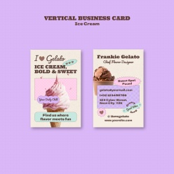 冰激凌美食宣传竖版PSD名片