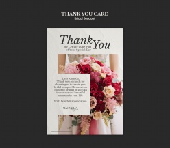 新娘手捧花主题封面感谢卡设计