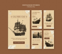 哥伦布日宣传INS模板设计