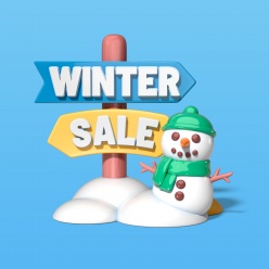 冬季促销主题元素PSD分层素材