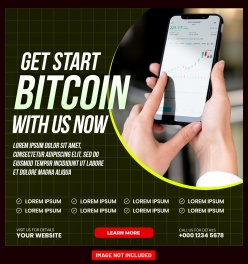 比特币宣传方形海报ps素材