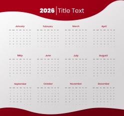 2026年全年日历PSD分层素材