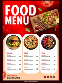 餐饮快餐美食菜单价目表ps素材