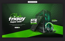 黑色星期五超级大促横幅海报设计