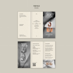 珠宝饰品三折页宣传册PSD模板设计