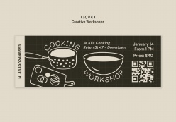 创意个人手绘工作室票券设计