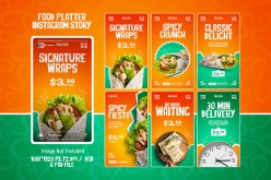 快餐美食宣传海报模板INS