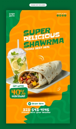 美味鸡肉卷竖版海报PSD源文件设计