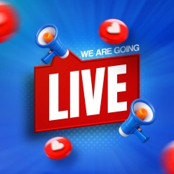 现场直播方形海报设计素材