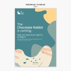 莫兰迪风格复活节海报传单设计素材