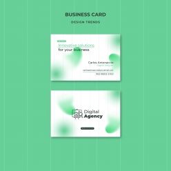 绿色晕染风格商务名片PSD