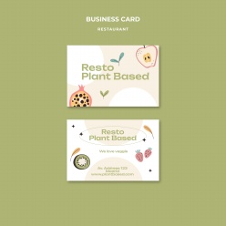 饭店餐饮行业商务名片PSD模板设计