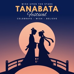 七夕牛郎织女主题海报模板设计
