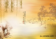 古典山水风光模板PSD