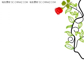 边角玫瑰PPT模板