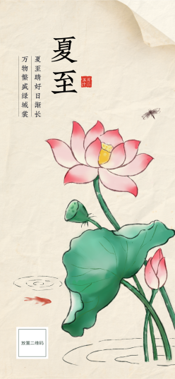 二十四节气夏至手机海报