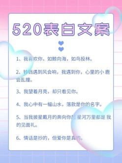 520表白文案小红书配图