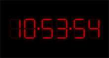 JS酷炫红色LED数字时钟代码