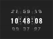css3立体3d数字时钟滚动特效