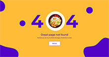 餐饮美食网站404动画错误页面