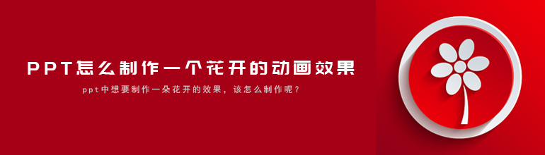 PPT怎么制作一个花开的动画效果  