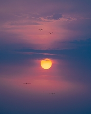 黄昏夕阳唯美意境图片