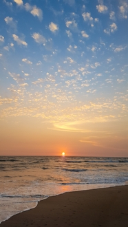 唯美黄昏海边夕阳图片