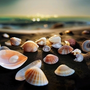 海滩贝壳唯美非主流图片