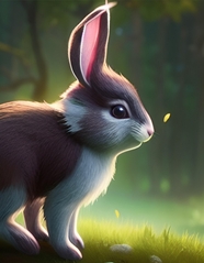 森林可爱兔子卡通插画图片