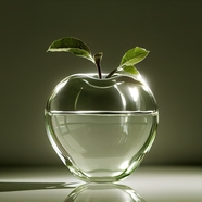 苹果形状的透明玻璃缸图片