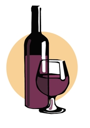 葡萄酒酒杯卡通插画图片