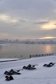 冬季叶尼塞河岸图片